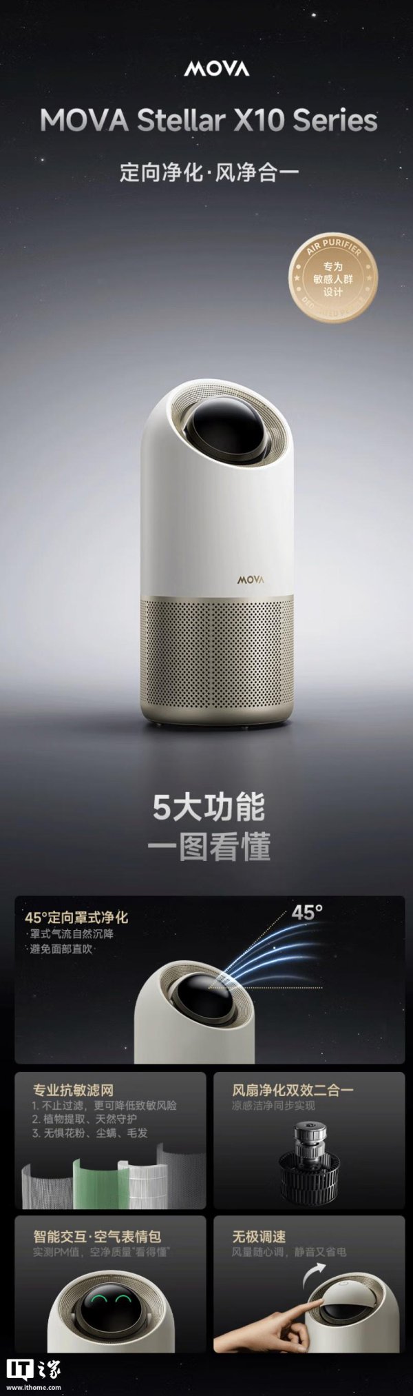 掌心策略 999元起，MOVA 推出星空系列 Stellar X10 / Plus 空气净化器
